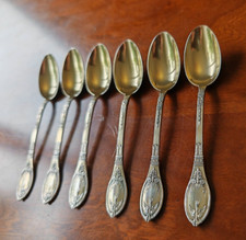 6 petites cuillères en Argent massif orfèvre Lappara Gabriel, effigie Napoléon 1