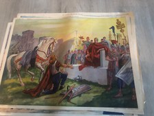 Ancienne Affiche Carte Ecole