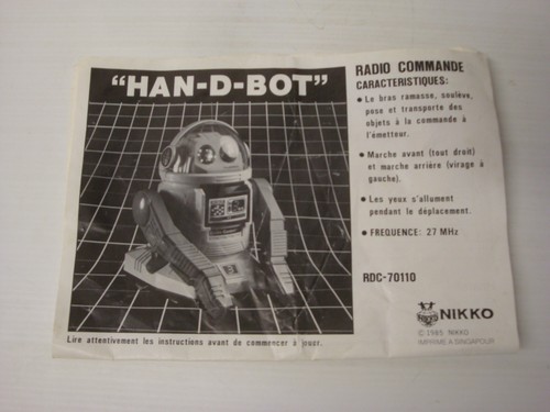 Notice instruction pour robot