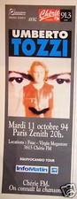 PUBLICITÉ RADIO CHÉRIE FM 1994 PRÉSENTE UMBERTO TOZZI AU ZENITH PARIS 