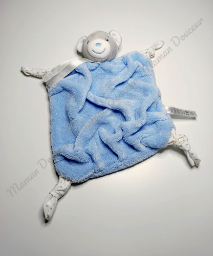 Doudou plat ours gris blanc - plat,