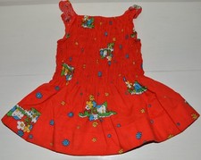 Vêtement enfant ancienne robe bretelle smocks fille vintage 70'S POUM 4 ans