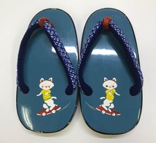 Kimono japonais rétro sabot enfant chat ancien 14,5 cm