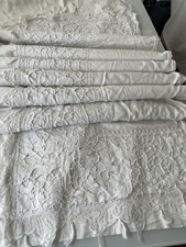 Ancien drap en lin customisé et brodé main Old sheet/717671A0