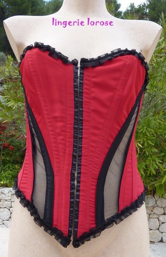 Corset bustier noir rouge - noir,
