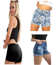 Pour Femme Gym Shorty & Été Jeans Déchiré Jersey Mini Jupe-Culotte Taille 8-16