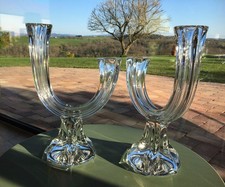 Chandeliers, Paire de bougeoirs, vintage, Cristallerie Lorraine, croix