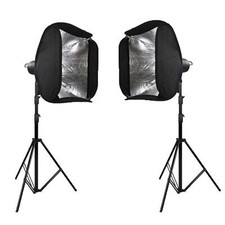 NICEFOTO Kit G-804A Lampe culot E27 + boite à lumière + Pied d'eclairage studio