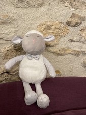 Peluche mouton blanc gris 34
