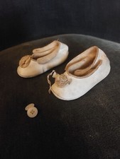 Ancienne Chaussures Poupée Jumeau BRU Steiner SFBJ Taille 11 Cm No A L'abeille 