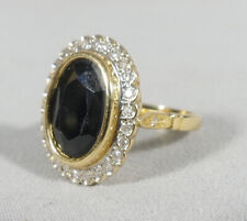 Bague Marguerite En Or Jaune, Saphir Bleu Foncé Et Diamants, époque Début XX ème