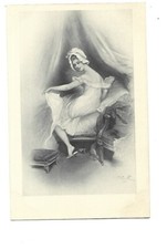 ILLUSTRATION ROSSI - JEUNE FILLE SE METTANT AU LIT
