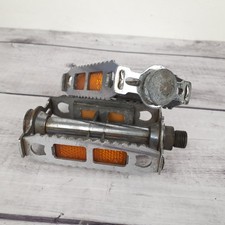 Pédales Lyotard en acier chromé 14x1.25 vélo vintage cyclotourisme 1960s France