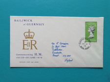 Guernesey Premier jour Enveloppe Oblitérés 1978 reine Elizabeth II