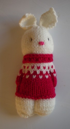 Doudou lapin tricoté fait - doudou,