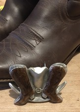 Lot Santiags Cuir déguisement Cow-Boy Danse Country , + Boucle Ceinturon Santiag