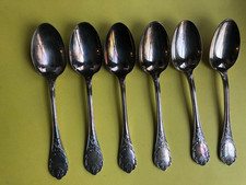 6 PETITES CUILLIERES ESPRESSO METAL ARGENTE SIGNEES CHRISTOFLE MARLY FRANCE
