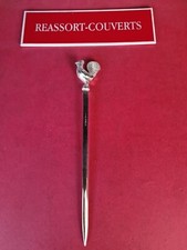 HATELET BROCHETTE COQ 19 CM BEL ÉTAT MÉTAL ARGENTÉ 