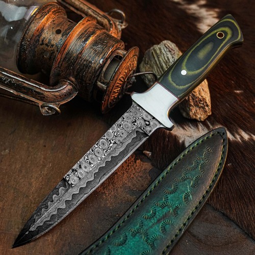 Damascus dagger knife - 10.7",