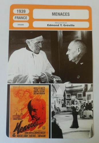 Carte fiche cinema 1939 - carte,