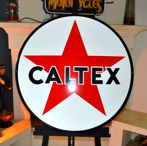 Plaque émaillée caltex - plaque,