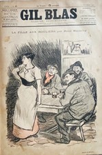GIL BLAS STEINLEN ET BALLURIAU 1893  N° 43 " LA FILLE AUX ROULIERS  R. MAZEROY "