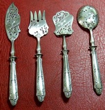 ANCIEN service Art Nouveau en argent lot de 4 à identifier