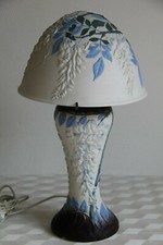 grande lampe décor floral double ampoule en platre moulé style art nouveau