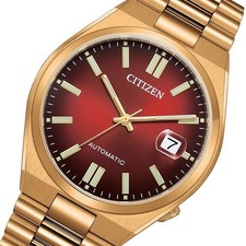 Citizen NJ0153-82X automatique cadran rouge ton or rose acier inoxydable Tsuyosa