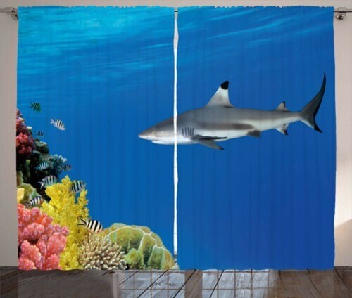 Requin rustique rideau - requin,