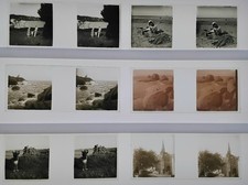 14 PHOTOS STÉRÉOSCOPIQUES SUR PLAQUES DE VERRE 4x10 -PLOUMANACH - 