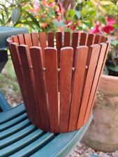 ANCIEN CACHE-POT LAMELLES DE BOIS TECK? STYLE SCANDINAVE 