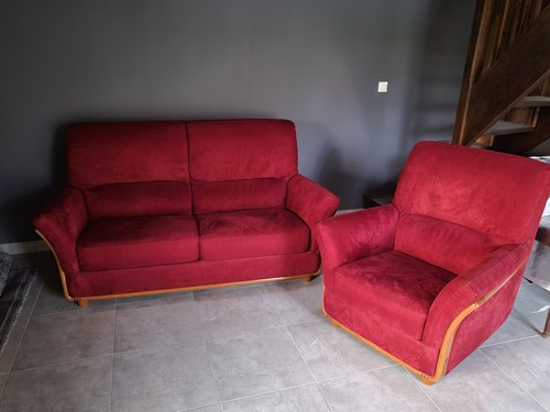 Canape fauteuil rouge - fauteuil,