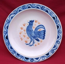Rooster Plate Philippe Rouart Hand Painted Faience French Ocean Liner 1949