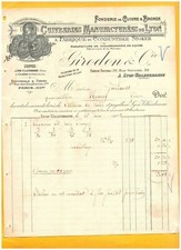 LYON / VILLEURBANNE (69) USINE FONDERIE Cuivre & Bronze "GIRODON & Cie" en 1905