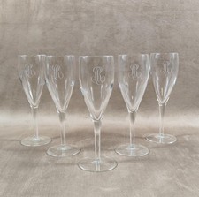 Lot of 5 Louis Roederer Reims Champagne crystal flutes Made in France...
