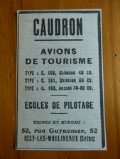 11/1928 PUB CAUDRON AVION