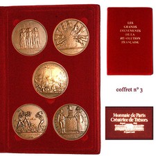RARE COFFRET MEDAILLES GRANDS EVENEMENT DE LA REVOUTION MONNAIE DE PARIS 铜牌 N°3