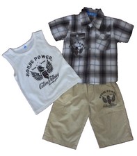 Ensemble enfant, short et chemise ZSF, gris, taille 6 ans - 116