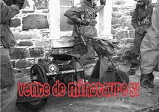 Moto de parachutiste US Cushman M53 - affiche plastifiée 