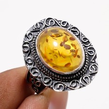 Bague pierre précieuse ambre