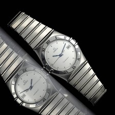 Omega Constellation Date Argent Quartz Montre Hommes Authentique Travail