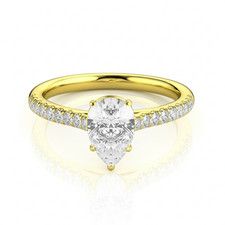 Bague Moissanite en or jaune