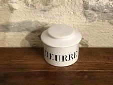 Beurrier en céramique, blanc