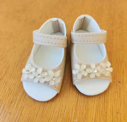 Chaussure beige 55mm poupée - chaussure,