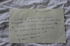 BILLET DE MADELAINE RENAUD A MAURICE BRIANCHON 