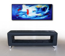 Petit Étroit Cuir Banc