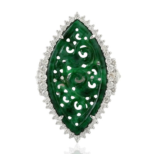 Bague cocktail blanc 18 - bague, en