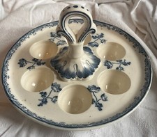 Présentoir à oeufs oeufrier serviteur Sarreguemines Fontanges bleu