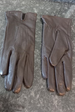 Gants en cuir souple marron doublés polaire T 2 pour femme TBE